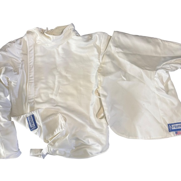 Vintage‎ Santelli Fencing Plastron & Jacket Set White Nylon Size M USA foil epee